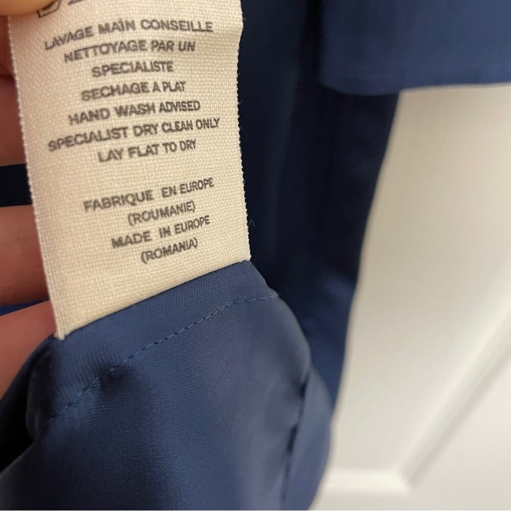 LouLou Studio Ara Satin Maxi Shirt Dress Navy Minimalist Sz M - Picture 11 of 11